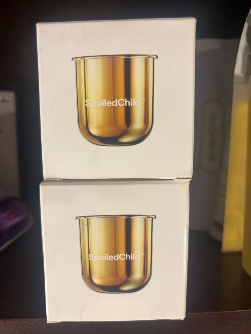Spoiled Gold Glass Votive Holders - Pair